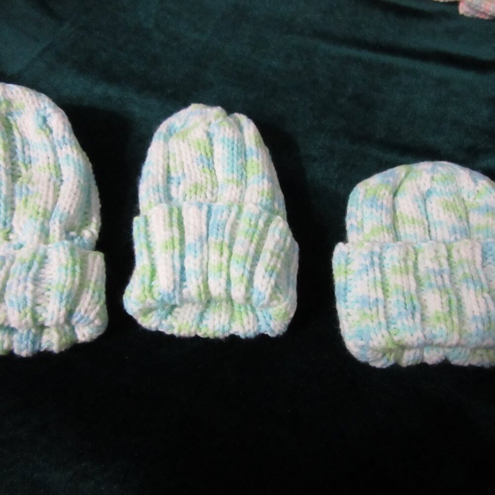 Handmade- New no tags - New Born to 1 year old - LOT of 12 - Handmade Caps